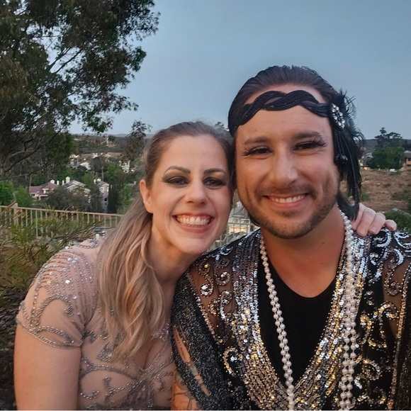 Nude beaded gown Nordstrom Pisarro Nights - Picture 2 of 10